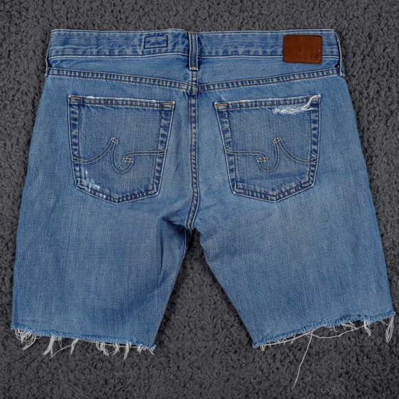 Adriano‎ Goldschmied Shorts Womens 28 Blue Nikki Frayed Hem Distressed Cotton - Picture 2 of 7